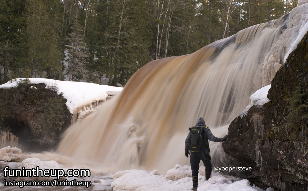 okun de kun falls, waterfalls, ottawa national forest, upper peninsula, winter wonderland, snowfall, winter
