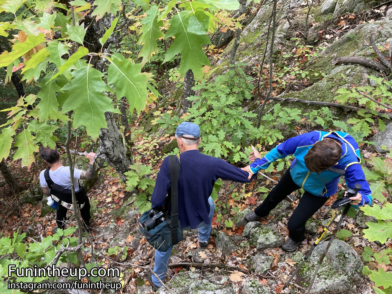 On the way down a small slot canyon off Bald Mountain.