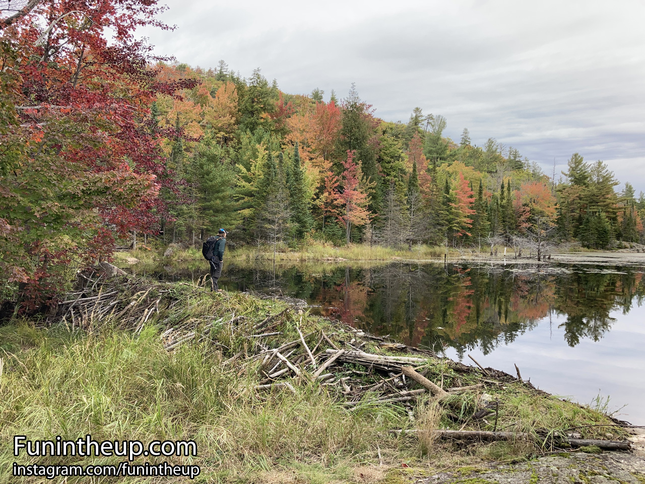 Yooper Steve taking in the beautiful views along the pond, so pretty.