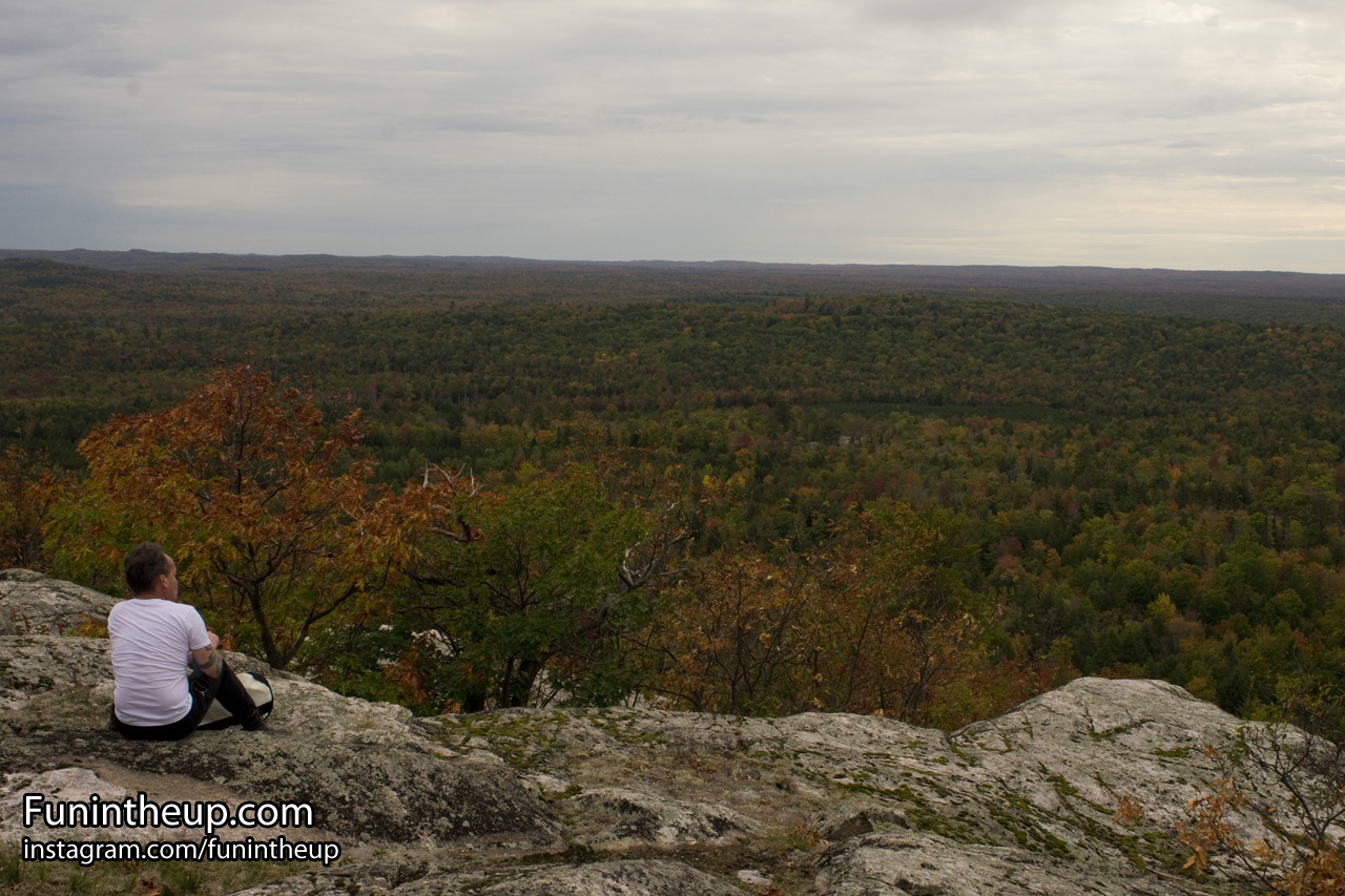 Shawn enjoying the Views into the Huron Mountain Club Property to the east.